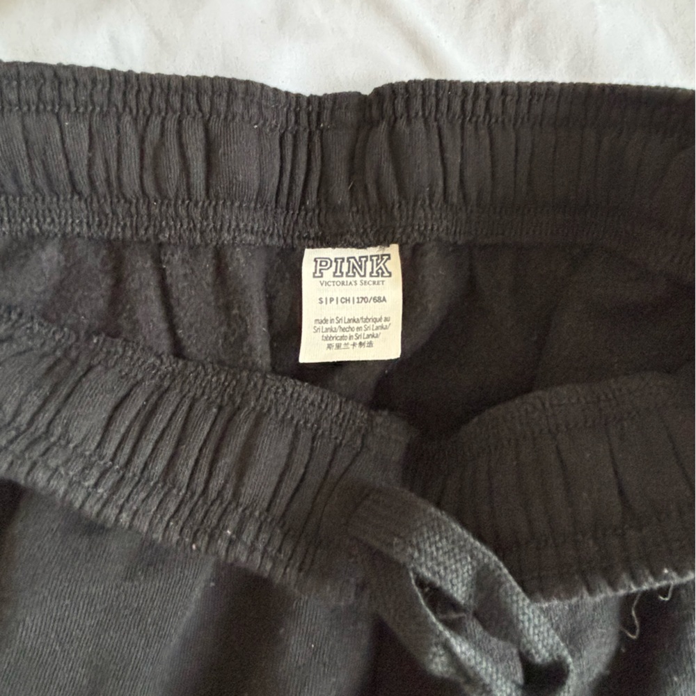 PINK. Black sweatpants. Size S. - Picture 3 of 5